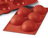 MOLDE SILICONA ROJO 175x300 FORMAFLEX FR018 SEMIESFERA 80MM