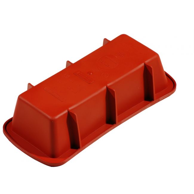 MOLDE SILICONA TORTA RECTANGULAR ROJO FRT106